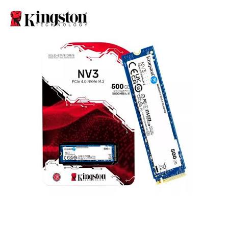 Disco Sólido SSD Kingston NV3 500GB M.2 2280 NVMe PCIe 4.0 x4 (SNV3S/500G)